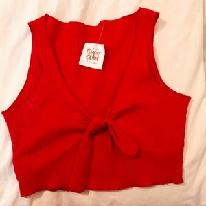 Ribbed red crop top !!♥️❣️🎒🌹🍒